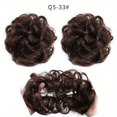 Messy Donut Hair Buns Updo Chignon with Elastic Hair Rope