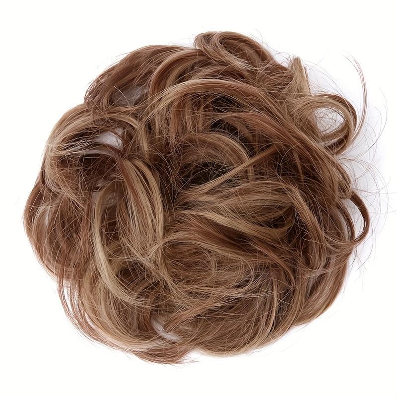 Messy Donut Hair Buns Updo Chignon with Elastic Hair Rope