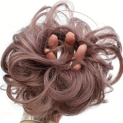 Messy Donut Hair Buns Updo Chignon with Elastic Hair Rope