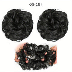 Messy Donut Hair Buns Updo Chignon with Elastic Hair Rope