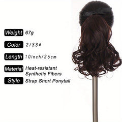 Short Curly Ponytail Extensions with Ties - Heat Resistant Synthetic Hair