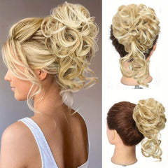 Messy Donut Hair Buns Updo Chignon Clip In Extensions