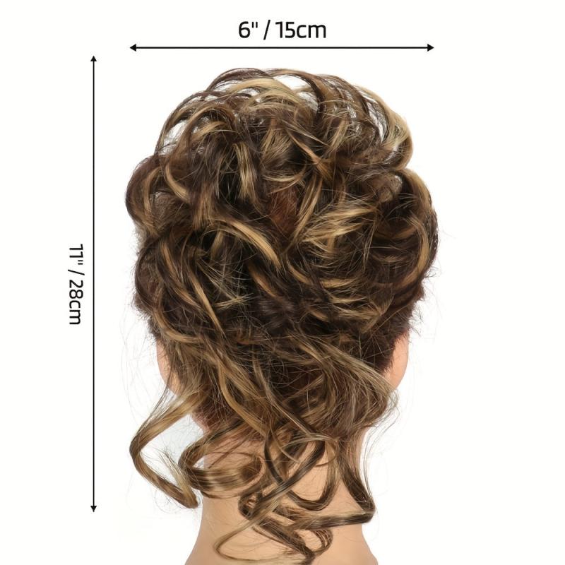 Messy Donut Hair Buns Updo Chignon Clip In Extensions