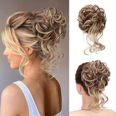 Messy Donut Hair Buns Updo Chignon Clip In Extensions