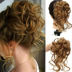 Messy Donut Hair Buns Updo Chignon Clip In Extensions