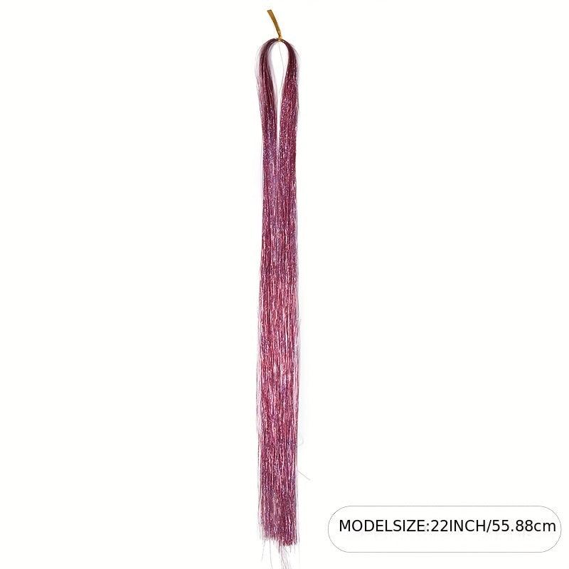 Hair Tinsel Kit 6pcs 1200 Strands Heat Resistant Extensions Fairy Glitter Women