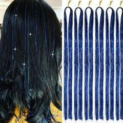 Hair Tinsel Kit 6pcs 1200 Strands Heat Resistant Extensions Fairy Glitter Women