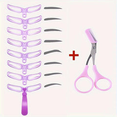 8 in 1 Eyebrow Styling Template & Scissors Kit