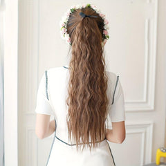 Long Curly Wavy Ponytail Extensions Synthetic Clip In Hair Extensions