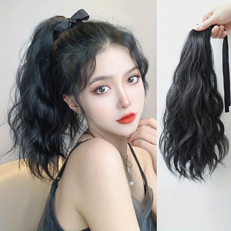 Long Curly Wavy Ponytail Extensions Synthetic Clip In Hair Extensions