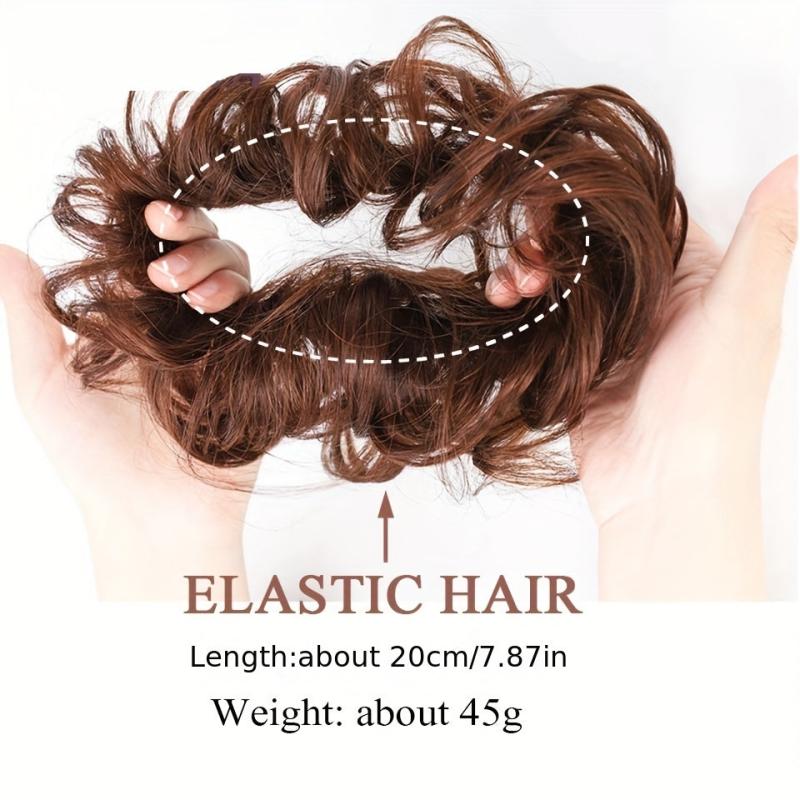 Curly Wavy Donut Chignon Messy Hair Bun Updo
