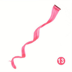 Colorful Long Straight Hair Pieces Synthetic Clip In Hair Extensions