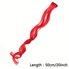 Colorful Long Straight Hair Pieces Synthetic Clip In Hair Extensions
