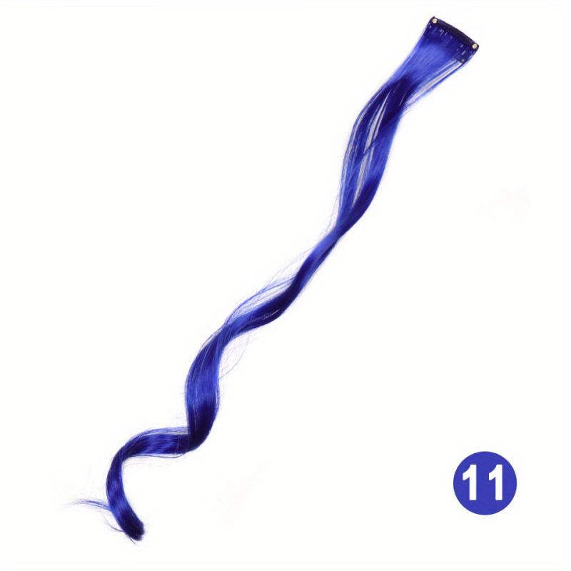 Colorful Long Straight Hair Pieces Synthetic Clip In Hair Extensions