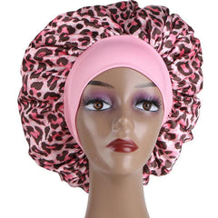 Silky Single Layer Wide Edge Elastic Bonnet Women's Sleep Cap
