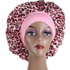 Silky Single Layer Wide Edge Elastic Bonnet Women's Sleep Cap