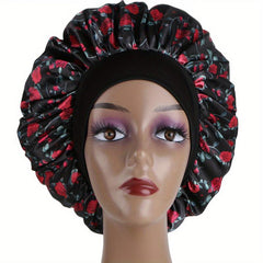 Silky Single Layer Wide Edge Elastic Bonnet Women's Sleep Cap