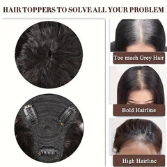 Water Wave Hair Topper for Women 100% Real Human Hair with Bangs