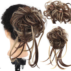 Synthetic Wavy Chignon Hair Piece for Messy Bun Updo Tousled Tail