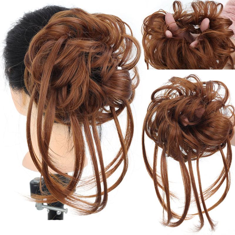 Synthetic Wavy Chignon Hair Piece for Messy Bun Updo Tousled Tail