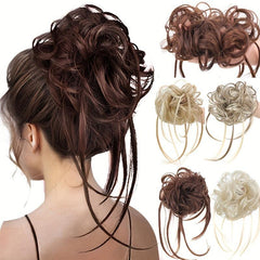 Synthetic Wavy Chignon Hair Piece for Messy Bun Updo Tousled Tail