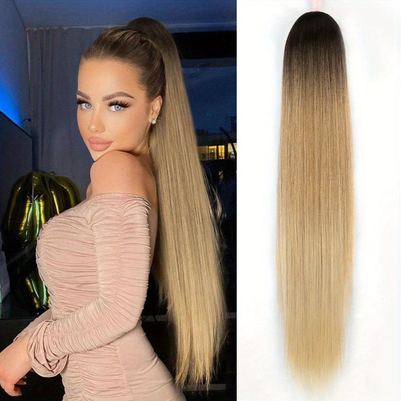 Long Straight Drawstring Ponytail Extension