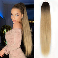 Long Straight Drawstring Ponytail Extension