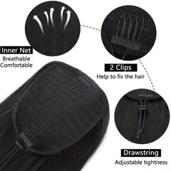 Long Straight Drawstring Ponytail Extension