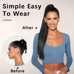 Long Straight Drawstring Ponytail Extension