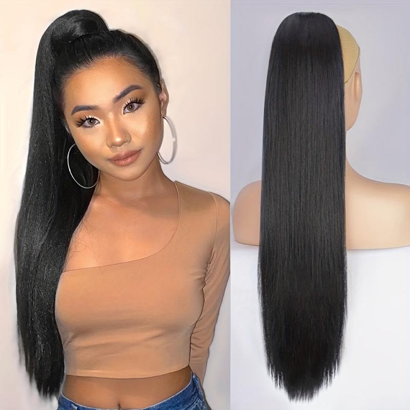 Long Straight Drawstring Ponytail Extension