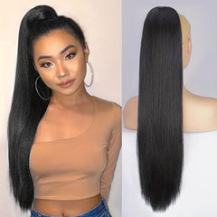 Long Straight Drawstring Ponytail Extension