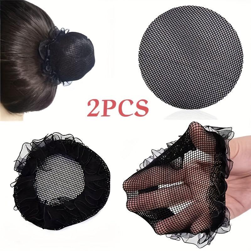 2PCS High Hair Net Hair Bun Cap Professional Dancer Hair Net