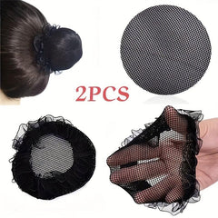 2PCS High Hair Net Hair Bun Cap Professional Dancer Hair Net
