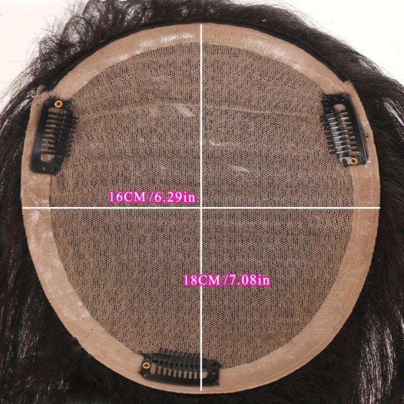Short Straight Hair Pieces Synthetic Fiber Hair Toppers Clip On Hair Extensions