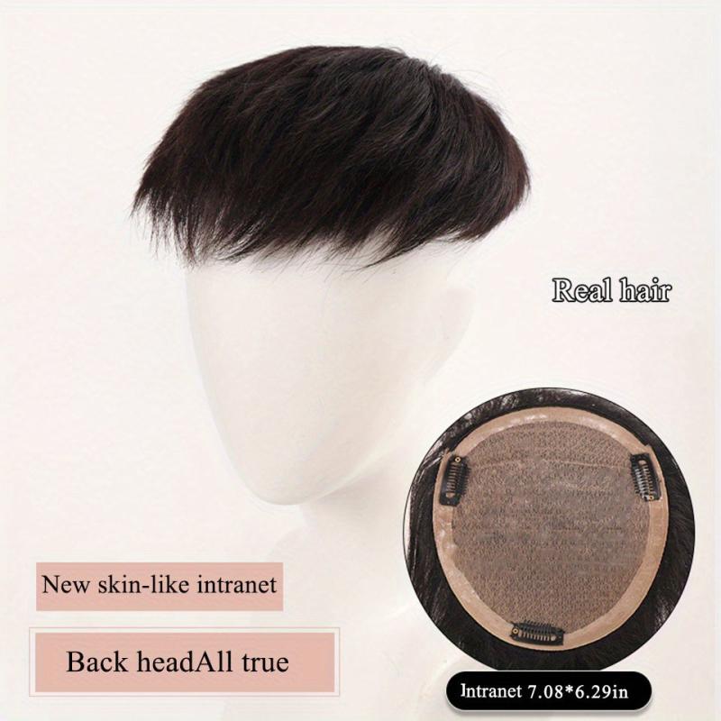 Short Straight Hair Pieces Synthetic Fiber Hair Toppers Clip On Hair Extensions