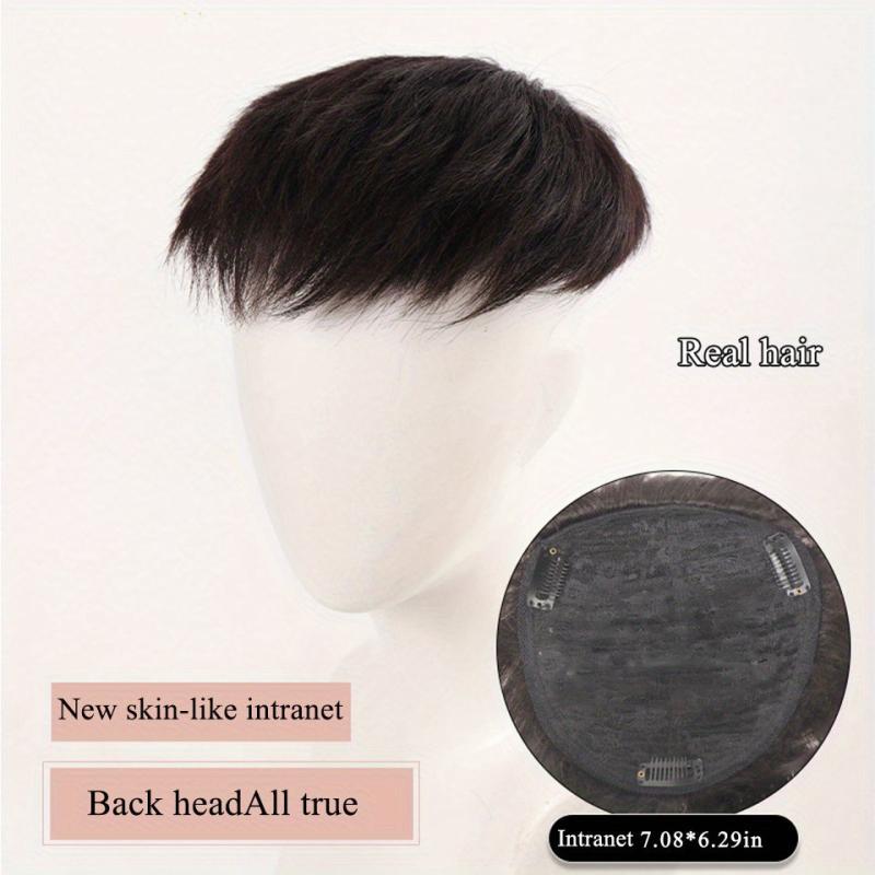 Short Straight Hair Pieces Synthetic Fiber Hair Toppers Clip On Hair Extensions