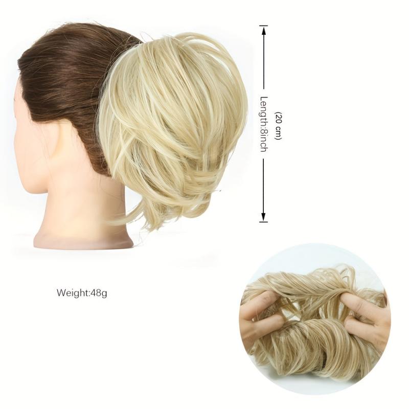 Curly Synthetic Hairpiece for Women Messy Bun Updo Scrunchies Tail Hair Bundle