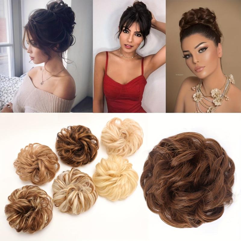 Messy Bun Hair Piece Curly Hair Extensions Ponytail Scrunchies