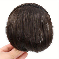 Twist Braid Headband Short Straight Synthetic Hair Bangs