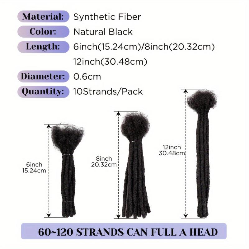 Dreadlocks Extensions 12Inch 10Strands 0 Width Loc Dreads Extensions Crochet
