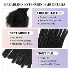 Dreadlocks Extensions 12Inch 10Strands 0 Width Loc Dreads Extensions Crochet