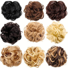 Wavy Curly Chignon Hair Bun Extensions for Tousled Updo