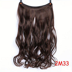 Wavy Curly Hair Extensions Fish Line Invisible Wire Heat Resistant Hairpieces