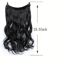 Wavy Curly Hair Extensions Fish Line Invisible Wire Heat Resistant Hairpieces
