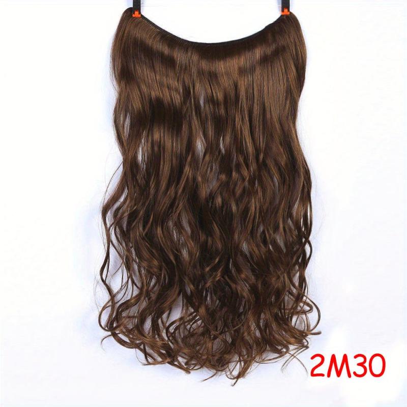 Wavy Curly Hair Extensions Fish Line Invisible Wire Heat Resistant Hairpieces
