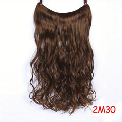 Wavy Curly Hair Extensions Fish Line Invisible Wire Heat Resistant Hairpieces