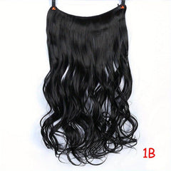Wavy Curly Hair Extensions Fish Line Invisible Wire Heat Resistant Hairpieces
