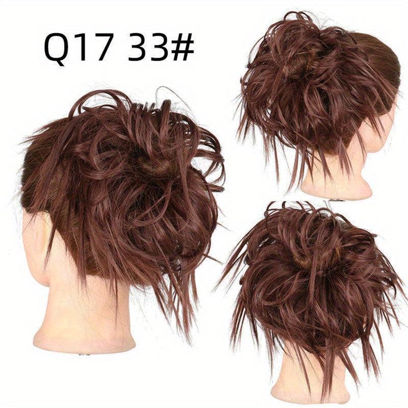 Messy Hair Bun Tousled Updo Hair Scrunchies Extension With Elastic Rubber Band