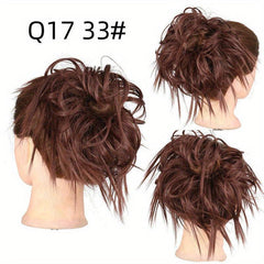 Messy Hair Bun Tousled Updo Hair Scrunchies Extension With Elastic Rubber Band