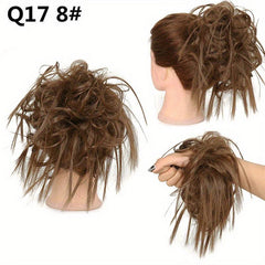 Messy Hair Bun Tousled Updo Hair Scrunchies Extension With Elastic Rubber Band
